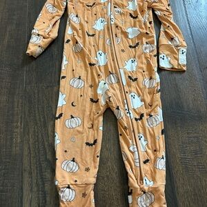 Kids Halloween Ghost and Pumpkin One Piece Bamboo Tyed N Knots